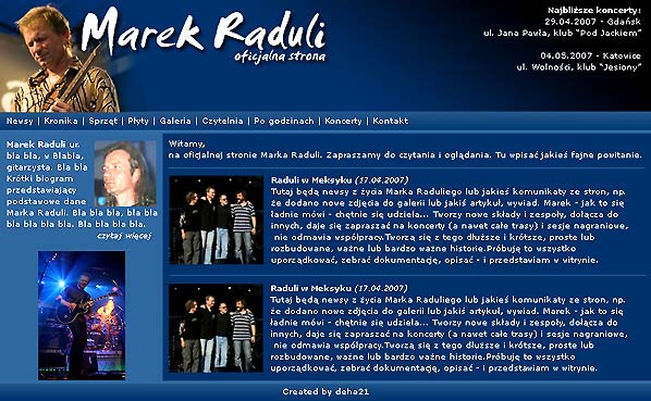  Projekt witryny www Marka Raduli 