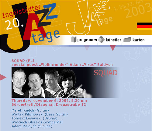  20. Ingolstädter Jazz tage 2003 website 