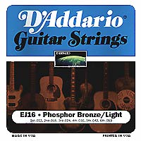  Struny D'Addario EJ16 
 Phosphor Bronze Light 